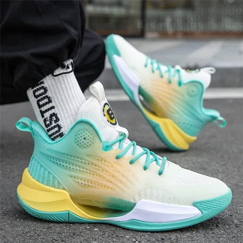 Vista 6 de Zapatos de baloncesto para hombre, antideslizantes, para correr, caminar, ligeros, transpirables