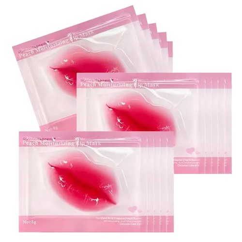 Vista 9 de 30 mascarillas hidratantes para labios con cristales de colágeno, antienvejecimiento y antiagrietamiento, reducen las arrugas de los labios