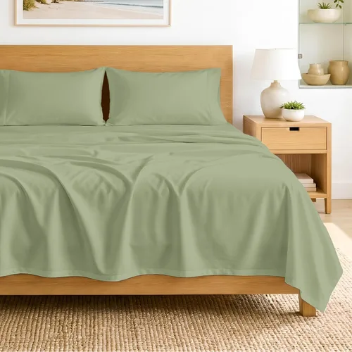 Vista 34 de SGI Bedding - Juego de sábanas de 600 hilos, 4 piezas, 100% de algodón egipcio, tamaño completo, juego de sábanas con bolsillo profundo de 38 cm