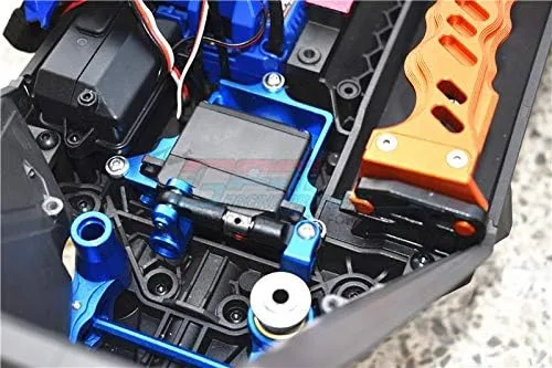 Vista 3 de GPM Para Traxxas 1/10 Maxx 4WD Monster Truck Piezas de actualización de aluminio servo montaje + barra de acoplamiento de acero inoxidable + bocina