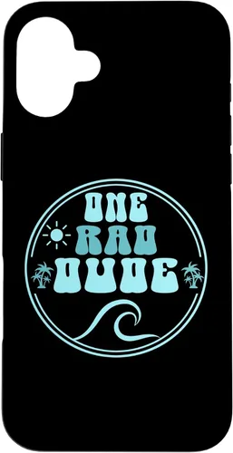 Vista 23 de One Rad Dude 1st Birthday Surf Beach Groovy Case for iPhone 17