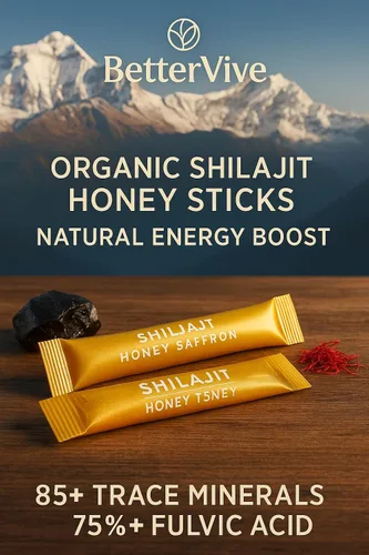 Vista 8 de Palitos de miel shilajit del Himalaya prémium – 30 paquetes de un solo uso Miel orgánica cruda + resina Shilajit superior del Himalaya 85+