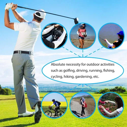 Vista 6 de HSELOGI Fundas de brazo refrescantes, antideslizantes, protección solar UV para correr, golf, ciclismo, 1 par