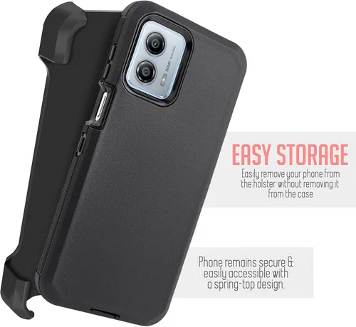Vista 2 de Funda para Motorola Moto G-Power-5G 2023: Moto G 5G 2023, con funda de clip para cinturón, protección de cuerpo completo resistente, protector