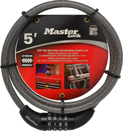 Vista 3 de Master Lock 8119DPF 5' Largo x 38" Diámetro Establece Tu Propia Cerradura De Bicicleta De Cable Combinación