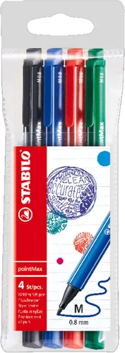 Vista 17 de STABILO - pointMax - Bolígrafo con punta de nailon - Paquete de 12 - Colores surtidos