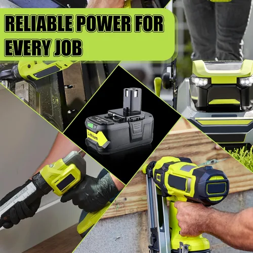 Vista 7 de Paquete de 2 baterías de repuesto de 7.0Ah P108 para Ryobi 18V y cargador Combo P117 compatible con baterías Ryobi P100 P102 P103 P104 P105 P106