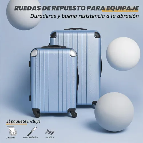 Vista 7 de Ruedas de equipaje de repuesto para maleta, ruedas de repuesto para reparación de ruedas de equipaje (H041-S- un par)