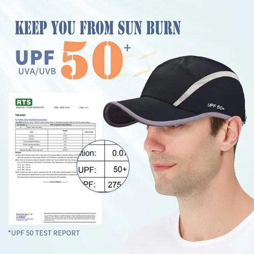 Vista 66 de ELLEWIN Gorra de béisbol unisex UPF 50 sin estructura, con pico grande y plegable