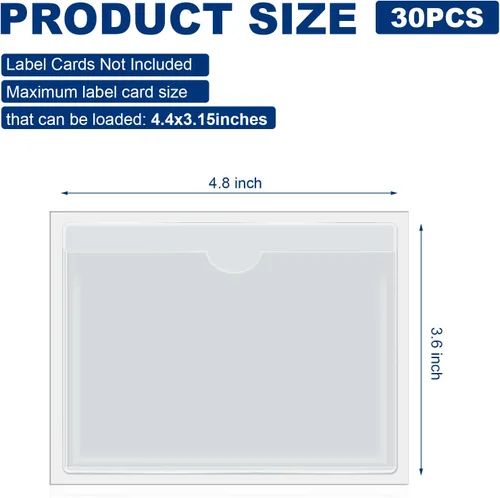 Vista 2 de Paquete de 30 bolsillos autoadhesivos para tarjetas de índice, con apertura superior, tarjetero ideal para organizar y proteger tus tarjetas