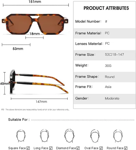 Vista 5 de Gafas de sol estilo aviador planas vintage de los años 70 para mujeres y hombres, montura retro clásica con estilo UV400