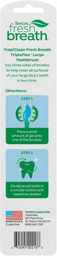 Vista 2 de TropiClean Fresh Breath TripleFlex Cepillo de dientes para perros grandes Uso con pasta de dientes o gel TropiClean Cepillo de dientes de 360