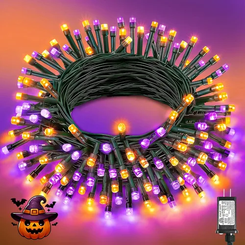 Vista 54 de Tira de luces LED de Navidad de 40 pies para exteriores, luces rojas y blancas de Navidad impermeables, 8 modos y temporizador, luces de árbol
