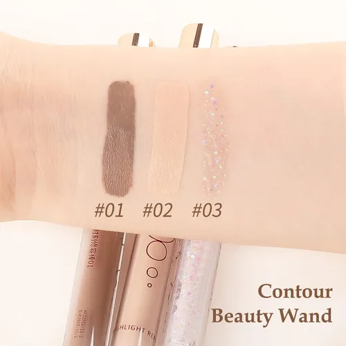 Vista 4 de Boobeen Crema de contorno en barra bronceadora líquida e iluminador de maquillaje facial, lápiz de resaltado y contorno cremoso, corrector cremoso