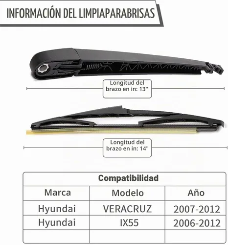 Vista 2 de Limpiaparabrisas trasero para Hyundai Veracruz 2007-2012 IX55 2006