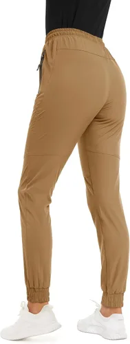Vista 2 de TACVASEN Pantalones de senderismo para mujer de secado rápido con bolsillos con cremallera