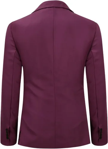 Vista 25 de YUNCLOS Chaqueta blazer casual de 1 botón con solapa con muescas para hombre