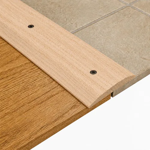 Vista 3 de Reductor de transición/superposición de pisos de madera, tira de transición de piso de roble sin terminar de 3 pies de ancho de 2 1/2 pulgadas
