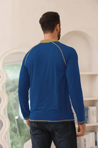 Vista 3 de Polo de manga larga para hombre, polo de golf ligero, ajuste regular, raglán