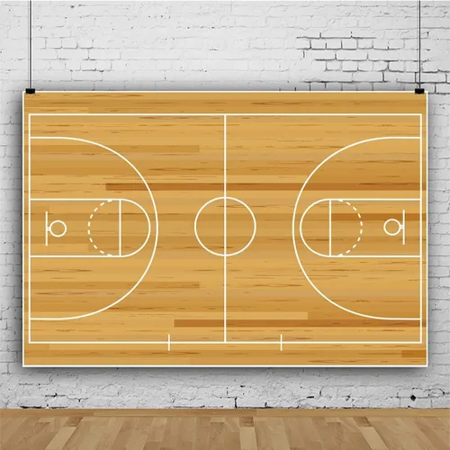 Vista 3 de Haoyiyi Telón de fondo de baloncesto de 12 x 8 pies con vista a la cancha de baloncesto Deportes Estadio Partido Club Fotografía Fondo Feliz