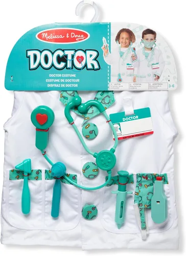 Vista 6 de Melissa & Doug - Disfraz para jugar a ser doctor (embalaje libre de frustración)