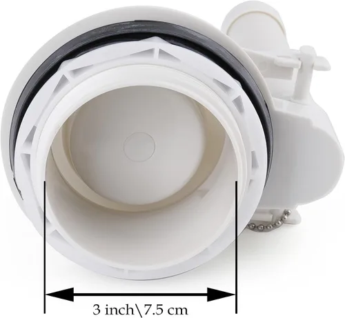 Vista 6 de Kit de reemplazo de válvula de descarga de 3 pulgadas con junta y tornillos, compatible con el inodoro de dos piezas estándar americano