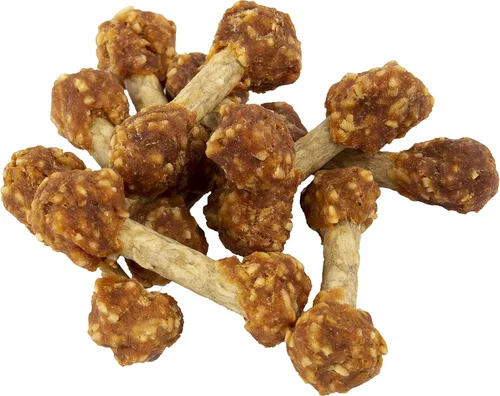 Vista 3 de Good 'n' Fun - Mancuernas de larga duración para perros pequeños, 4 onzas Made with Real Protein, Premium Chicken and Beef Hide Chew, Supports