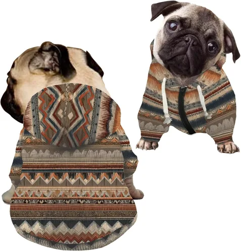Vista 29 de Howilath Sudaderas con la bandera estadounidense para perros medianos, abrigo de invierno con diseño de pata de cachorro, ropa cálida con capucha