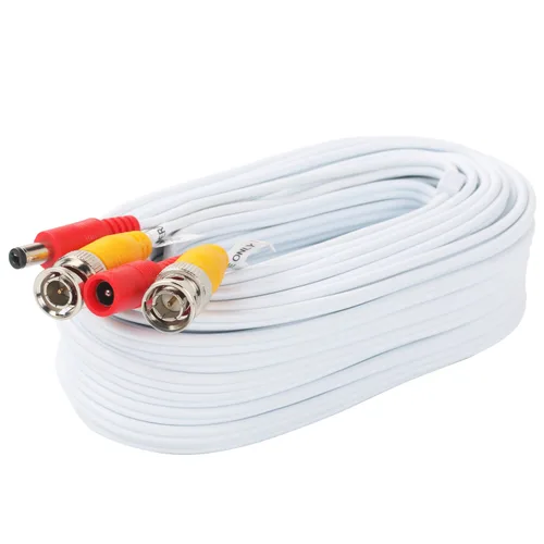 Vista 4 de Postta BNC Cable de alimentación de video de 25 pies prefabricado todo en uno para cámara de seguridad de video, cable con dos conectores