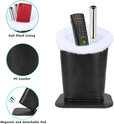Vista 2 de MOSISO Soporte para gafas, funda de piel sintética con forro de felpa con base magnética