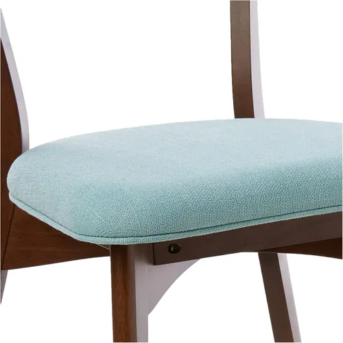 Vista 7 de Christopher Knight Home Abrielle - Sillas de comedor de tela moderna de mediados de siglo con marco de madera de caucho con acabado de nogal menta