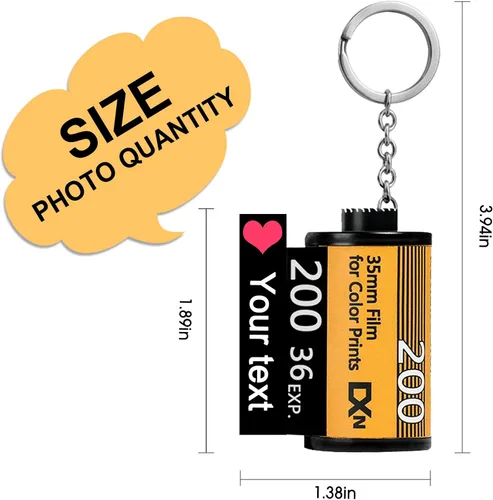 Vista 6 de Llaveros personalizados con rollo de película de cámara para fotos llaveros personalizados con carrete de fotos álbum llaveros