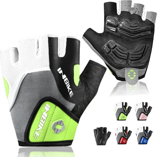 Vista 6 de INBIKE 5mm Padded Half Finger Bike Bicycle Cycling Gloves Negro