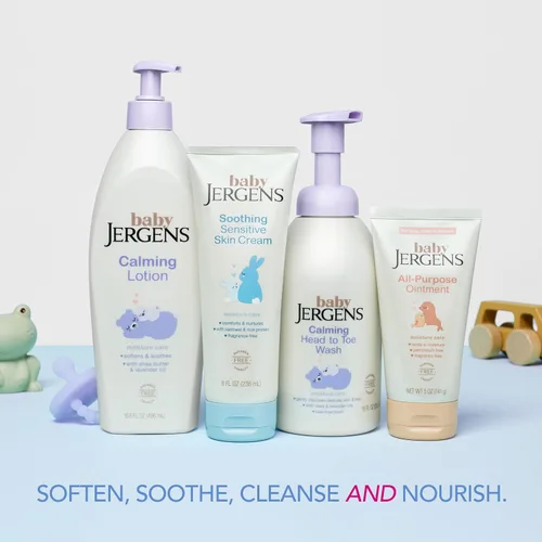 Vista 7 de Jergens Crema calmante para piel sensible para bebés, crema para piel seca infantil, crema para piel seca, probada por pediatras, sin fragancia, 8