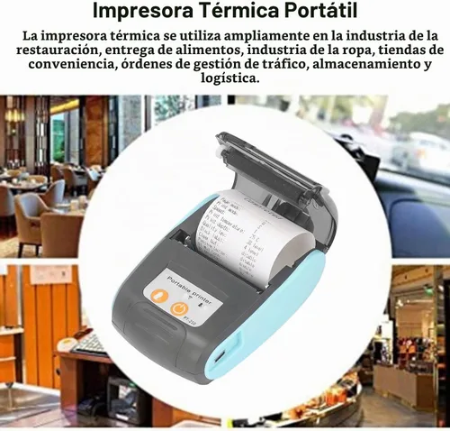 Vista 2 de Pomya Mini impresora de bolsillo, impresora térmica Bluetooth de recibos para iOS Android y 2.283 in portátil pequeña impresora de billetes POS