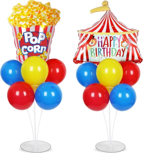 Vista 15 de Kit de soporte para globos de fiesta de fútbol 2 juegos con 2 globos de rugby de aluminio tipo bola, centro de mesa temático de fútbol para mesas