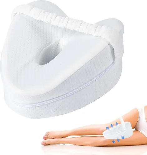 Vista 8 de Almohada de rodilla para personas que duermen de lado, almohada para aliviar el dolor de ciática, cadera y espalda con correa ajustable, almohada