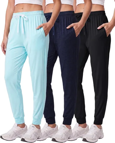 Vista 16 de Paquete de 3 pantalones deportivos de ajuste seco para mujer, con bolsillos para descansar Conjunto 1
