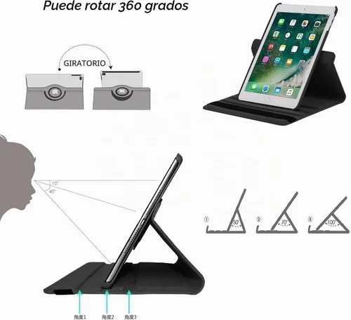 Vista 5 de Funda Inteligente con Soporte Giratorio 360 para iPad Air (3ª generación) 10.5" y iPad Pro 10.5" - Función de Activación/Suspensión Automática Black