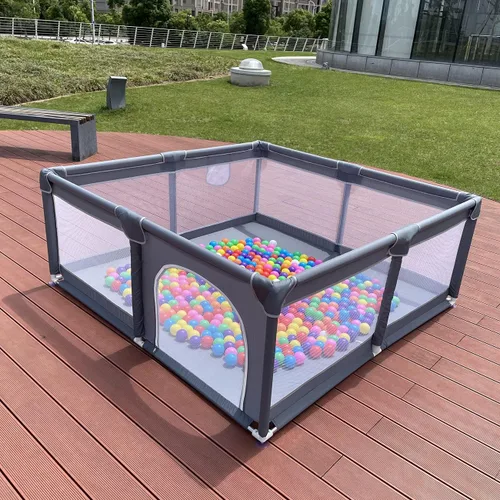 Vista 11 de Gaorui Pozo grande de pelotas para bebés para niños – Corralito portátil para interiores y exteriores, para niños pequeños, juegos de seguridad