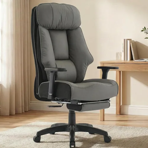Vista 15 de EXCEBET Silla de oficina grande y alta con reposapiés, silla de oficina ejecutiva de piel sintética con respaldo alto de 400 libras, sillas