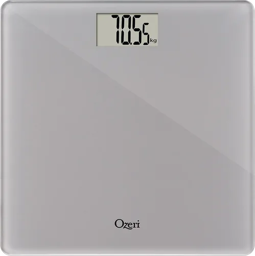 Vista 2 de Ozeri Báscula de baño de precisión, 440 libras 440.9lbs, en vidrio templado, con tecnología de sensor de 1.76oz, 0.1 libras 0.1lbs y tara