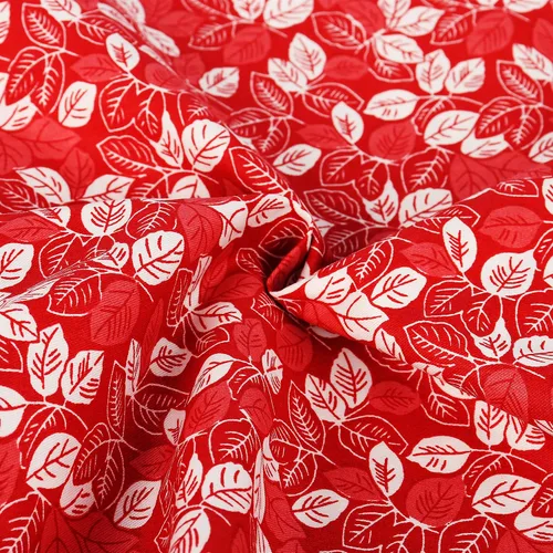 Vista 6 de Juego de 2 fundas de almohada rojas, 100% algodón estampado de hojas con cierre de sobre, tamaño Queen