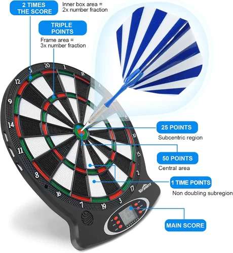 Vista 2 de Win SPORTS Juego de puntas blandas electrónicas, tamaño reglamentario para un partido amistoso, puntuación automática con interfaz de fácil