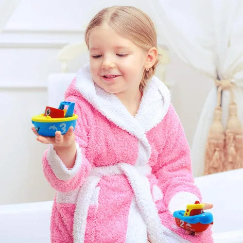 Vista 3 de Juguetes para el baño para niños y niñas 3 Bees & Me, set de barcos con imanes para bebés grandes y niños, divertidos y educativos