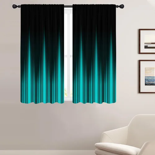 Vista 14 de Coxila Cortinas 100% opacas en negro y beige de 42 x 63 pulgadas, cortinas góticas degradadas con aislamiento térmico para dormitorio