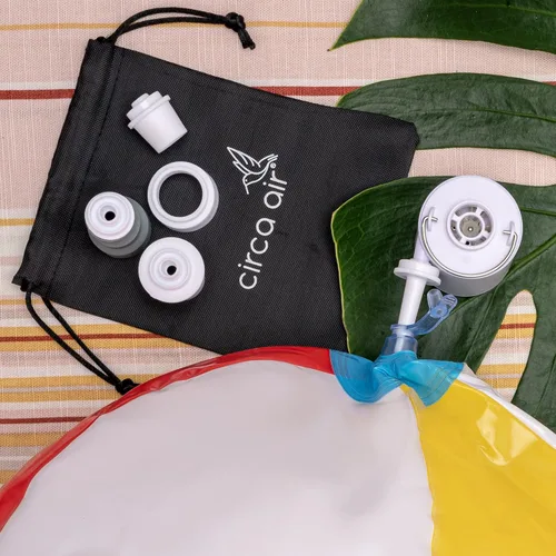 Vista 9 de CIRCA AIR Mini bomba de aire portátil para inflables, mini bomba de aire para colchón, almohadilla de dormir recargable, bomba de aire pequeña USB
