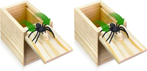Vista 7 de PARNIXS Caja de broma de araña grande mejorada de goma, versión máxima práctica, puede contener un anillo de tarjeta de crédito, cadena de perfume