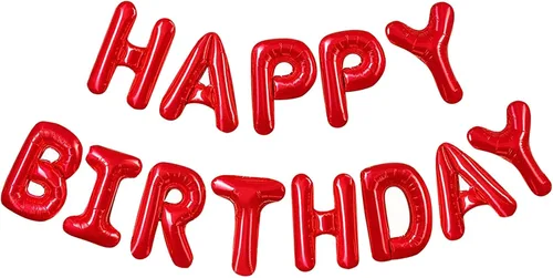 Vista 9 de CANREVEL Cartel de feliz cumpleaños, 13 letras de papel de aluminio de Mylar de 16 pulgadas, decoraciones de fiesta de cumpleaños para niños