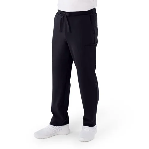 Vista 4 de ave. Pantalón médico Clinton de pierna recta con seis bolsillos, color negro, talla S